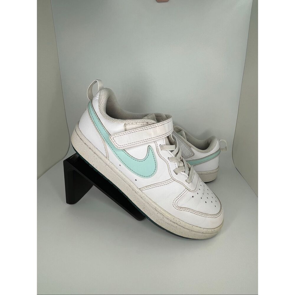 Nike Court Borough Low White Mint Youth 2Y DV5457 102 Velcro Strap Sneakers